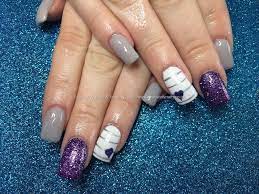 Acrylic Nails With Purple And Grey Gel Polish Grey Nail Designs Gel Polish Nail Art Nail Designs 2015