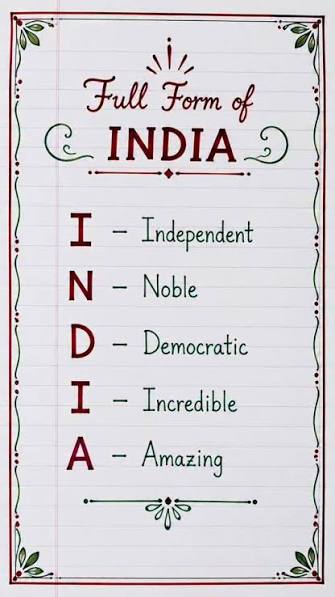 India , Full form of india , I love my country , #india #mycountry #new  #fullformofindia