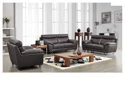 Shop living room furniture sets from arhaus. 8049 Living Room Set In Dark Gray Leather By Esf Furniture