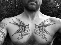 See more ideas about eagle chest tattoo, chest tattoo, eagle tattoos. Banners With Family And Loyaly Mens Traditional Swallow Upper Chest Tattoos Chest Tattoo Men Loyalty Tattoo Cool Chest Tattoos
