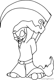 Color this picture of grim reaper's hooded black cloack coloring page with the colors of your choice. Simple Grim Reaper Coloring Page Coloringall