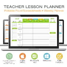 Lesson Plan Template Teacher Digital For Microsoft Excel Windows Or Mac Lesson Plan Templates Teacher Lesson Planner Lesson Planner
