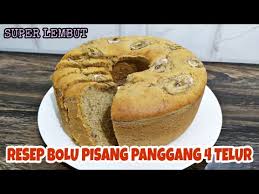 Tusuk menggunakan lidi untuk melihat tingkat kematangannya, jika adonan sudah matang keluarkan adonan dari oven. Resep Bolu Pisang Panggang Lembut 4 Telur Banana Cake Youtube