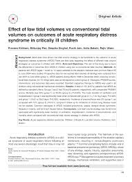 Pdf Original Article Effect Of Low Tidal Volumes Vs