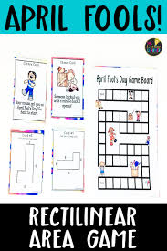 April Fool S Day Math Game Rectilinear Area Math Games April Math Centers Third Grade Math Centers