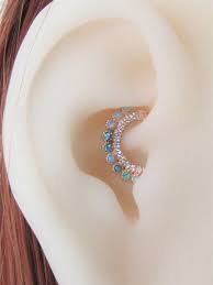 14k Rose Gold Daith Piercing Blue Opalsdaith Piercing Clicker Etsy In 2021 Daith Piercing Jewelry Daith Jewelry Piercing Jewelry