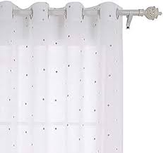 Deconovo Voile Gardinen Mit Osen Bestickte Vorhange Vorhang Transparent 245x140 Cm Hellgrau Punkt Gardinen Mit Osen Gardinen Vorhange