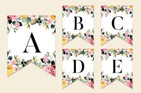 pink yellow floral letters banner mrs merry