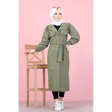 Fini les sacs à main en été. Trench Coat Long For Women Veiled Women S Clothing Kaki Color Select Size M