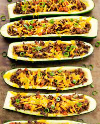 Taco Zucchini Boats Recipe Food Recipes Taco Stuffed Zucchini