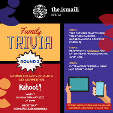 Everyone could tell time to the hour and half hour! Kenya Family Trivia Kahoot 2 The Ismaili