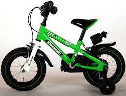 Kawasaki Kinderfahrrad Jungen 12 Zoll Grun Weiss 2 Handbremsen