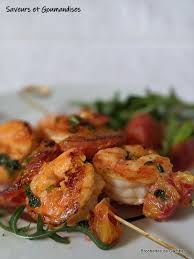 Saveurs Et Gourmandises Brochettes De Gambas A L Orange Sanguine En 2020 Recette Orange Recette Gambas Orange Sanguine