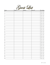 Event Guest List Printable Rsvp Organizer Holiday Or Etsy In 2020 Wedding Guest List Template Guest List Printable Wedding Guest List