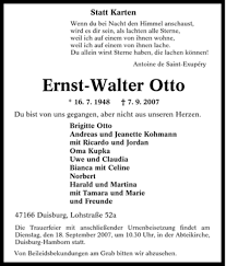 trauer und todesanzeigen von ernst walter otto trauer de