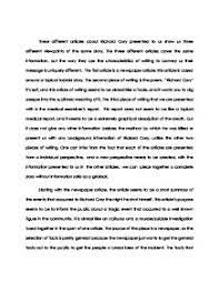 Analysis Of Richard Cory Gcse English Marked By Teachers Com