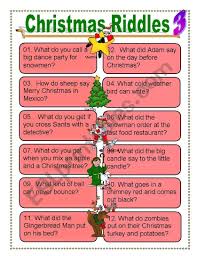 Rhyming text invites young readers to find hidden objects in photographs of various christmas items. Christmas Riddles For Everyone Esl Worksheet By Dturner