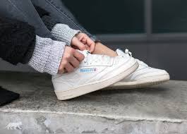 Reebok Club C 85 Vintage Chalk Paperwhite Athletic Blue Excellent Red Reebok Club C Sneakers Vintage Sneakers