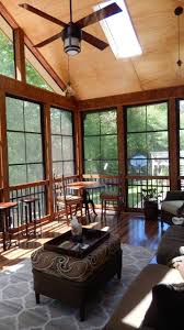 With the eze breeze system installed, there's no need to worry about costly glass breakage like you might with traditional windows because the vinyl panels in this system will literally bounce back from any impact. Gable 3 Season Room Featuring Bronze Eze Breeze Windows Traditional Sunroom Other By Archadeck Piedmont Triad Houzz