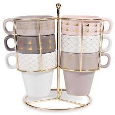 6 Tasses Support En Faience Modern Copper Vaisselle Design Table Maison Du Monde Vaisselle
