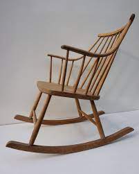 scandinavische vintage schommelstoel uit de jaren 60 van lena larsson onbehandeld beukenhout goede en stevige staat met n schommelstoel houten stoelen meubels