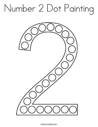 Counting and numbering can be difficult to start with. Number 2 Dot Painting Coloring Page Twisty Noodle Dot Painting Dot Marker Printables Numbers Preschool
