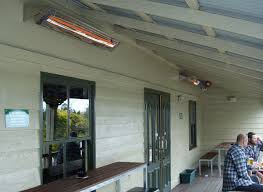 We offer a number of commercial patio heating options depending upon your tastes and budget, including natural gas heaters, electric heaters, propane heaters and more. Wall Mounted Infrared Patio Heater Alfresco Alpina Heaters Electric