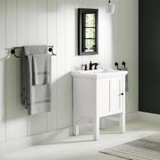 Really like the deep sinks. Chambly 24 In W Vanity In Linen White With Ceramic Vanity Top In White With White Basin 24 Inch Vanity Vanity Top Bathroom Vanity Tops