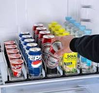 Upgrade Double Spring Loaded Soda Shelf Pusher Glide Automatic Drink Propeller Beverag Bottle Display Drink Organizer for Fridge