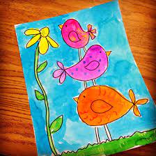 The finished painting are gorgeous and the kids can't wait to use them in their craft projects. Art Projects For Kids Kinderschilderij Verjaardagskalender Knutselen Tekenen Voor Kinderen