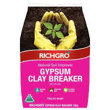 Richgro 15kg Natural Gypsum Clay Breaker Bunnings Warehouse Clay Breakers Clay Soil
