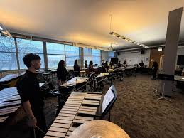 Romeoville HS working with Kevin Lepper at Vandercook Day of Percussion And  Pi Percussion Working with Roger Carter! EDUCATION IS 🔥🔥🔥🥁🥁 Brought  over 60 students to this great event!