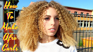 A white person with curly hair can easily style their hair in an afro. Best Tutorial Ever How To Make Straight Hair Super Tight Small Spiral Afro Curly Straw Set Youtube