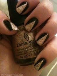 Black And Gold Pattern Nails Saints Black Gold Nail Art My New Orleans Saints Diva Den Black Gold Nails Golden Nails Golden Nail Art