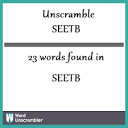 Unscramble SEETB - Unscrambled 23 words from letters in SEETB