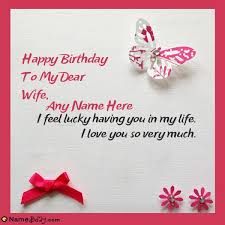 No one can help you over the stress of baking the perfect birthday cake, but there is an easy solution to those birthday card jitters: Edit Birthday Card For Wife With Name And Photo