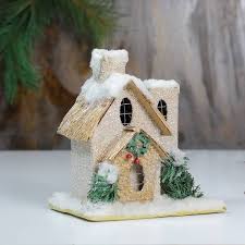 From garlands to nutcrackers, bring the spirit of christmas to every room without breaking the bank. 9 25 White And Beige Snow Covered House With Shrubs Christmas Tabletop Decor N A