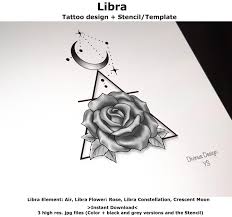 High quality color designs and stencils. Libra Horoscope Flower Tattoo Tattoo Design And Tattoo Etsy Tattoo Stencils Wrist Tattoo Cover Up Horoscope Tattoos