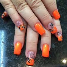 Bright bold nails with every orange manicure, orange nail art, and orange nail inpiration! 55 Most Beautiful Orange Nail Art Design Ideas