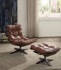 It is upholstered with microfiber and reinforced with solid seams. Gandy 2 Piece Top Grain Leather Swivel Chair And Ottoman