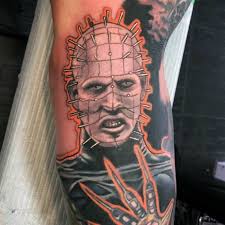 The cenobite pinhead left a lasting imprint on the minds and imaginations of a generation, and pulp camp enthusiasts are committed to keeping the badass bludgeoning of the 80's alive. 50 Hellraiser Tattoo Designs For Men Cenobite Pinhead Ink Ideas