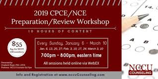 Eventbrite Nccu Counselor Education Program Presents Cpce Nce Online Review And Preparation Workshop Spring 201 Online Reviews Counselor Education Workshop