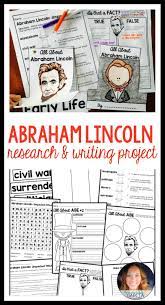 These Abraham Lincoln Writing Activities For Kids Will Help Students Research President Abe Lincoln Le Third Grade Reading Activities Writing Units Book Study