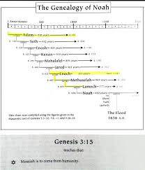 Genealogical Chart Of Before The Flood From Adam To Noah