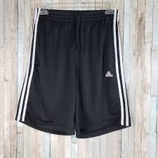 Adidas Three Stripe Black White Shorts Size S