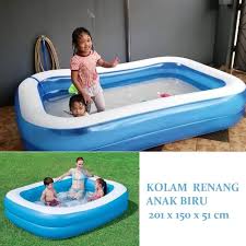 Mari kita mulai dari standar ukuran luas kolam renang yang paling kecil, yaitu untuk bayi dan anak anak. Bisa Bayar Di Tempat Kolam Renang Anak Kotak Biru Inflatable Kid Family Pool Bestway 201 Kolam Renang Karet Kolam Renang Dewasa Kolam Renang Anak Ukuran Besar