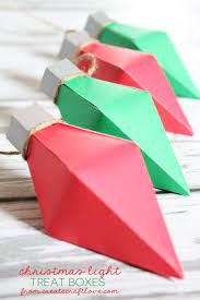 Happy Holidays Christmas Light Treat Boxes Christmas Treats Boxes Treat Boxes Christmas Paper Crafts