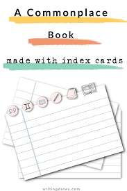 Make A Commonplace Book With Index Cards Commonplace Book Index Cards Cards