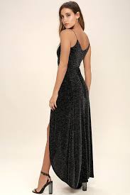 Celestial Black And Silver Wrap Maxi Dress Black Sparkle Dress Black Sparkly Dress Pattern Dress Women