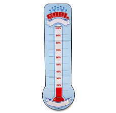 goal setting thermometer chart reusable dry erase goal chart with adjustable goal tracking red ribbon tri folds for easy storage 48 x 11 with